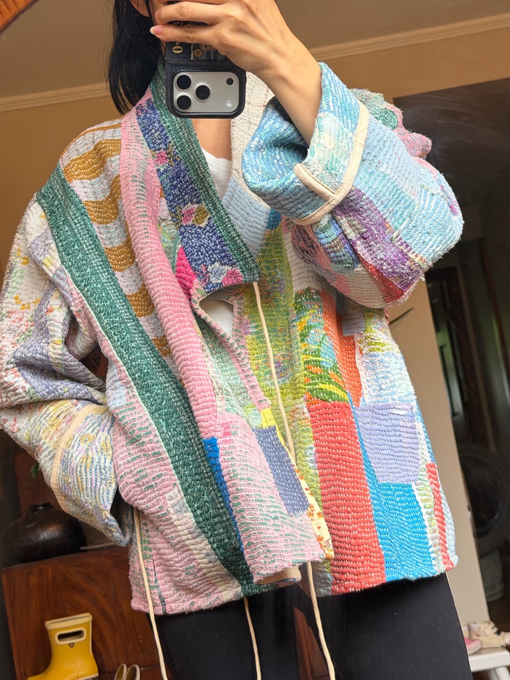 NEW handmade in India Patchwork Multicolor Women's Jacket - Open Front